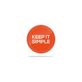 Keep it simple hiring text in orange circle